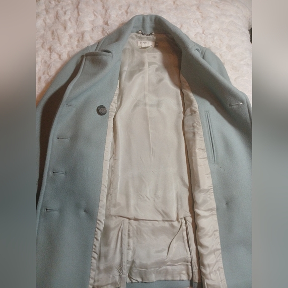 Womens J. Crew Wool Blend Double Breasted Peacoat Sz. XS Dusty Blue EUC - Picture 8 of 8